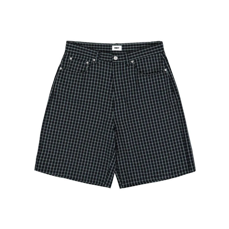 Plaid Baggy Denim Short