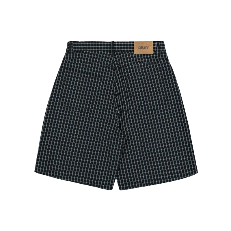 Plaid Baggy Denim Short