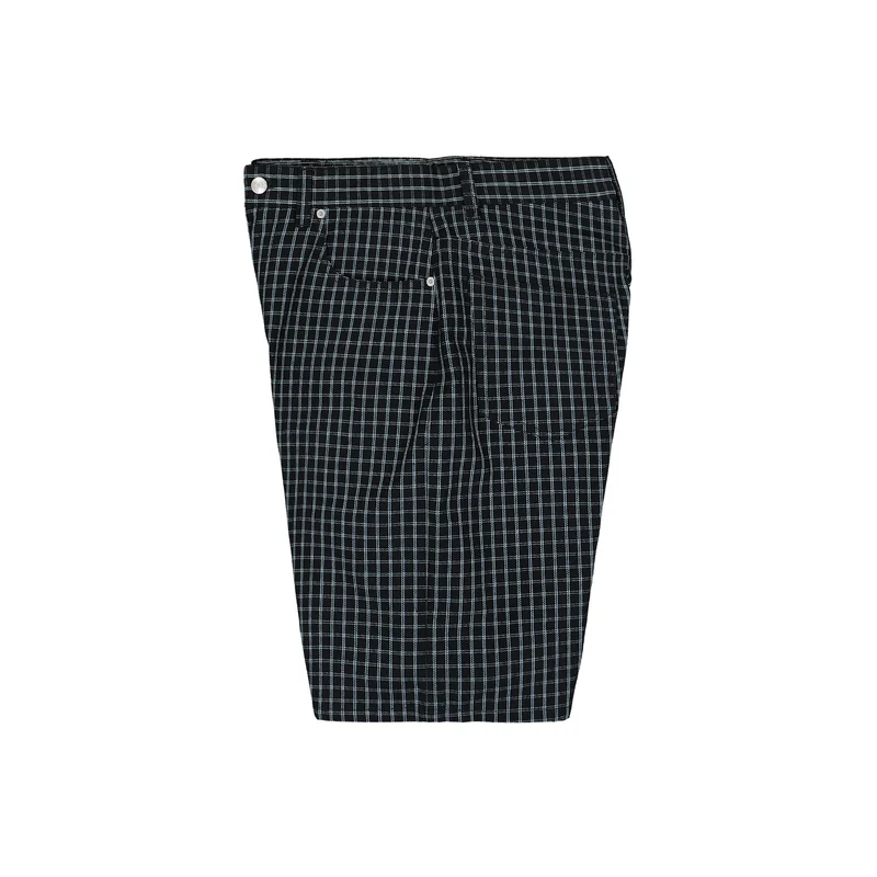 Plaid Baggy Denim Short