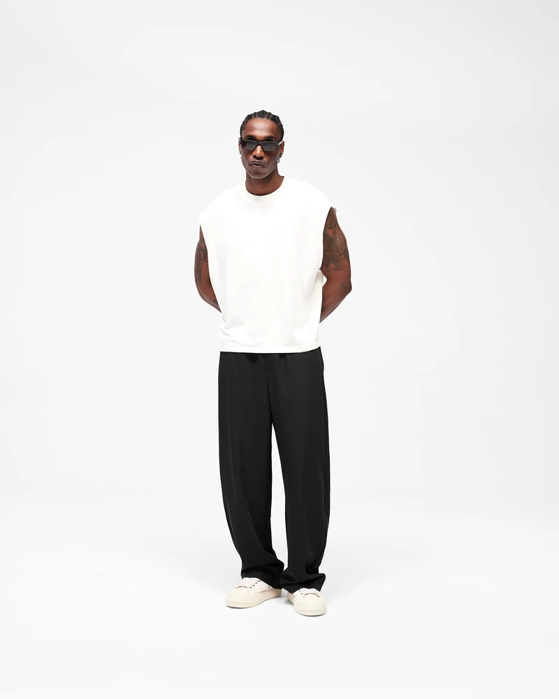 Initial Boxy Tank - Flat White