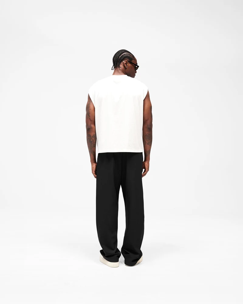 Initial Boxy Tank - Flat White