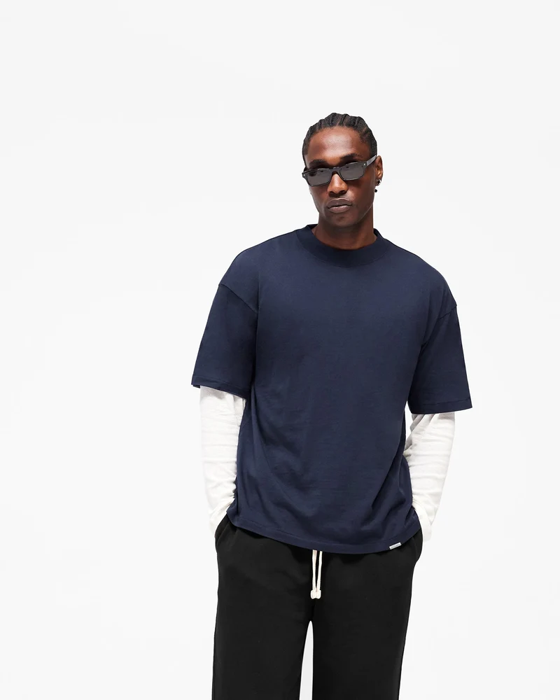 Initial Oversized T-Shirt - Midnight Navy