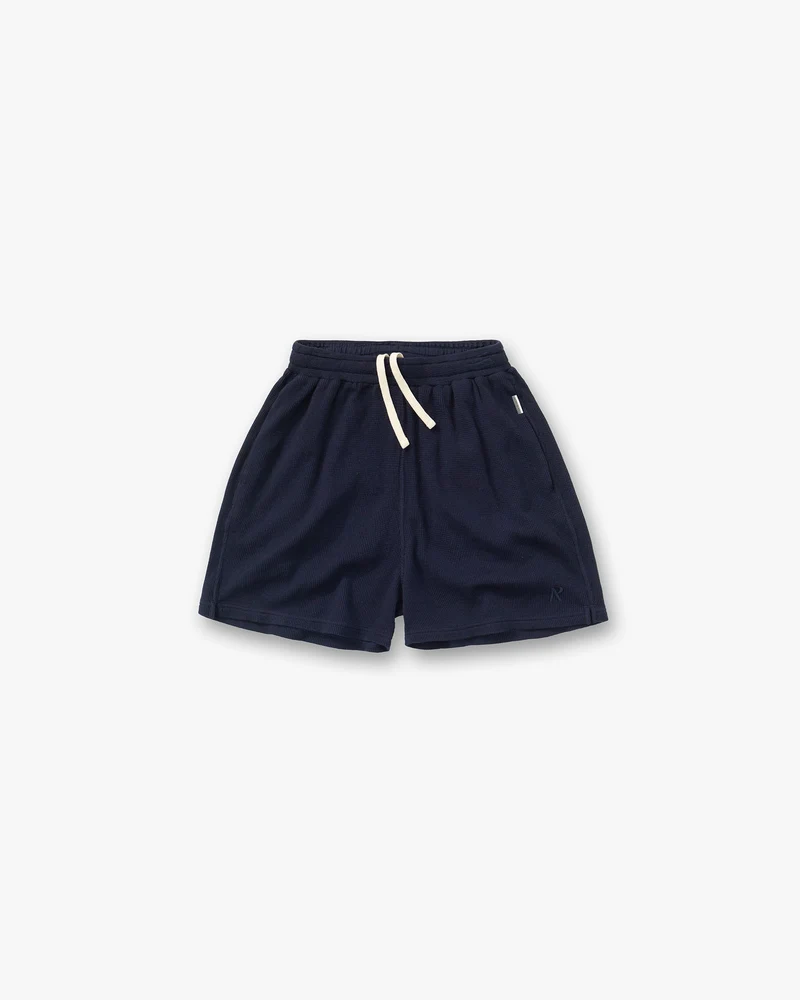 Initial Waffle Shorts - Midnight Navy