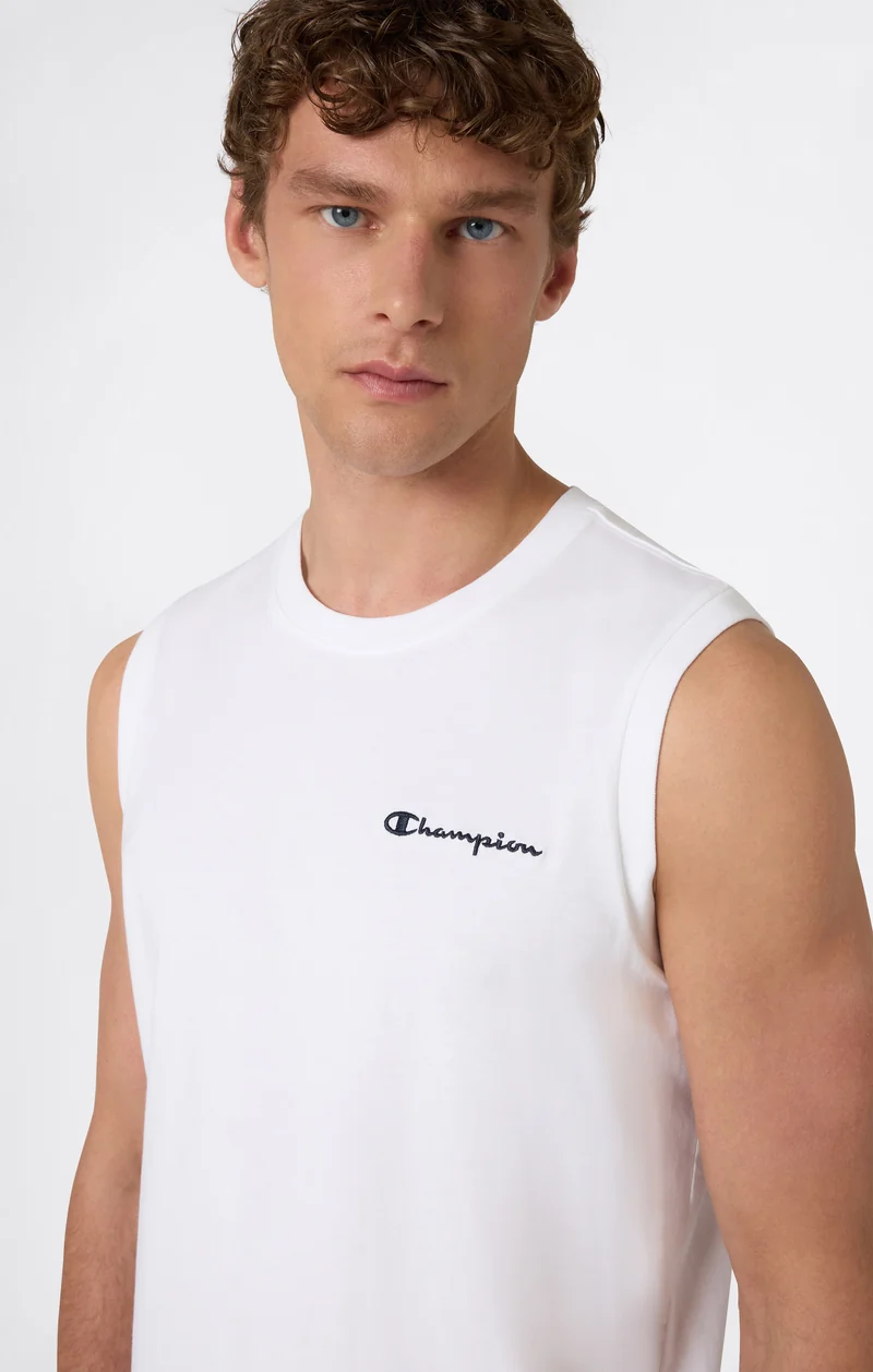 Men’s Cotton Tank Top with Small Logo Icons
