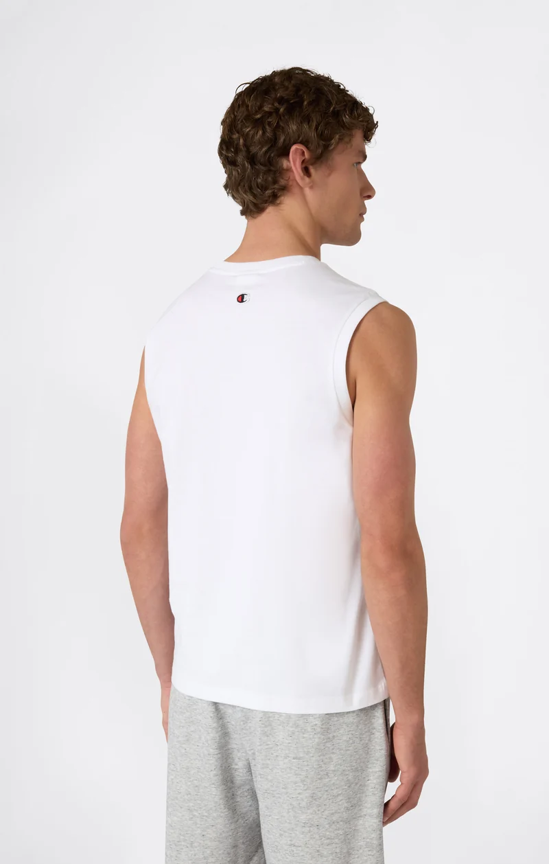 Men’s Cotton Tank Top with Small Logo Icons