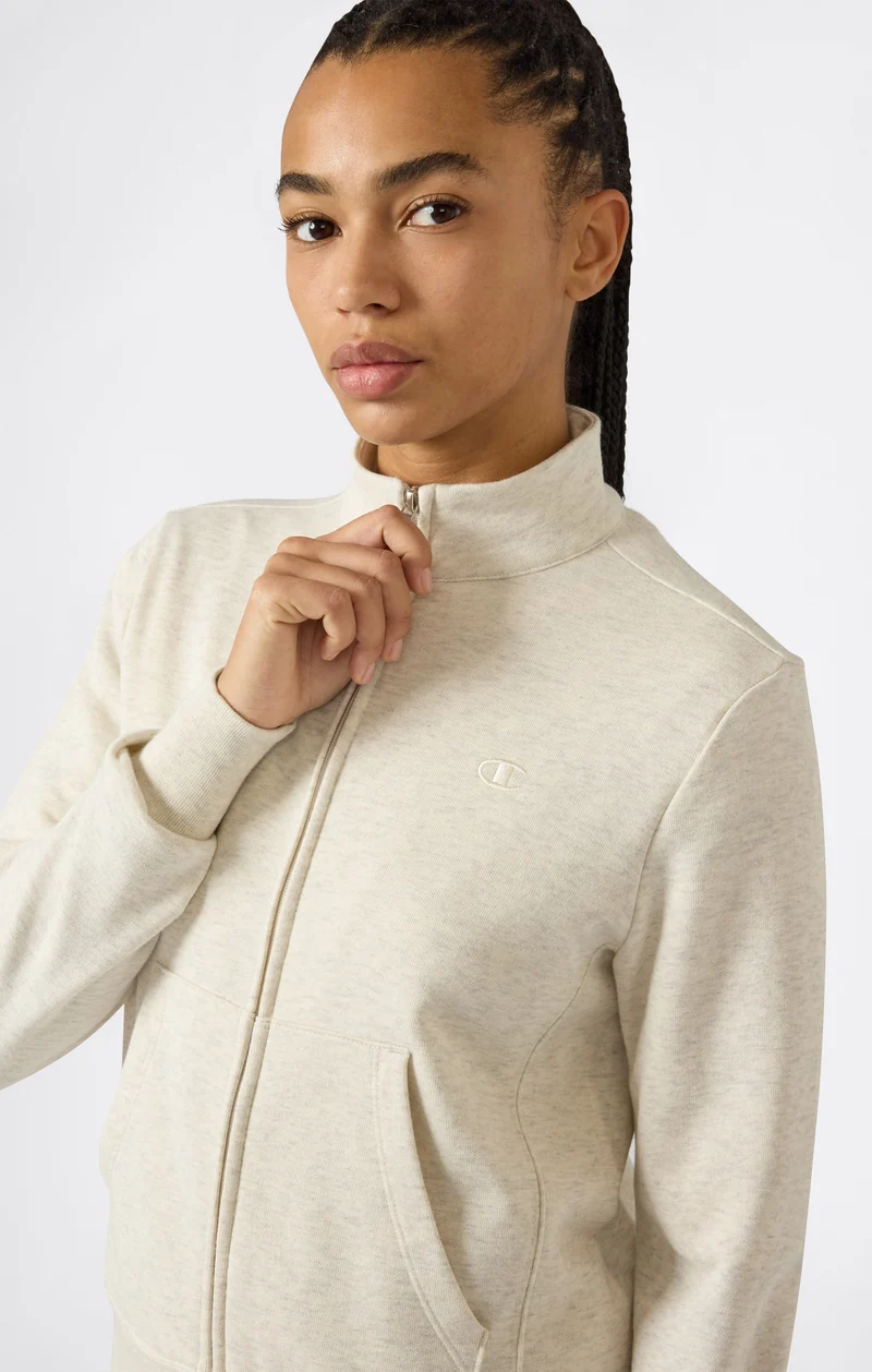 Women’s Lightweight Full Zip Sweatshirt with Tonal Embroidered “C” Logo Icons