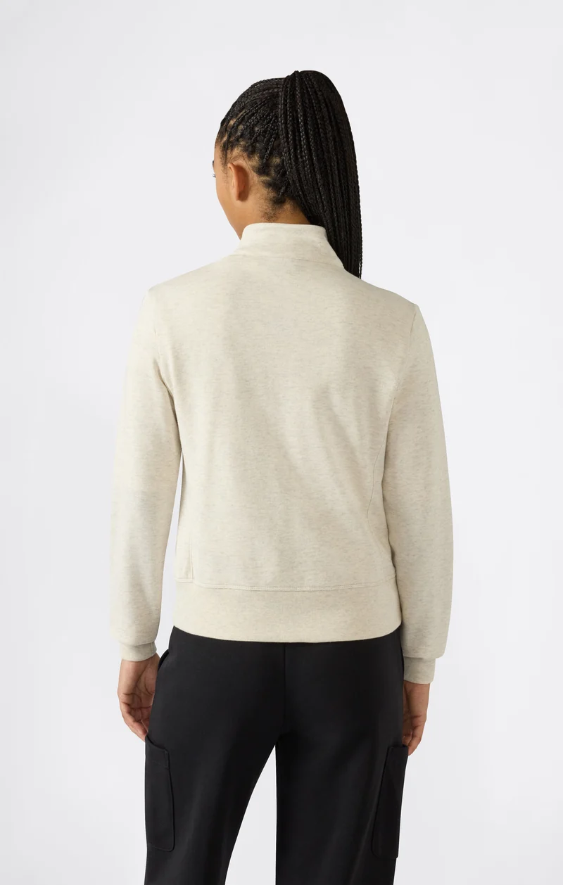 Women’s Lightweight Full Zip Sweatshirt with Tonal Embroidered “C” Logo Icons
