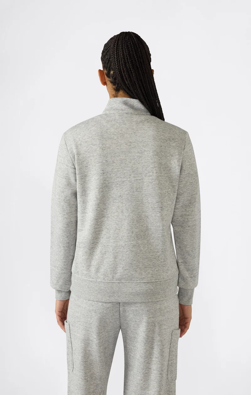 Women’s Lightweight Full Zip Sweatshirt with Contrast Logo Icons