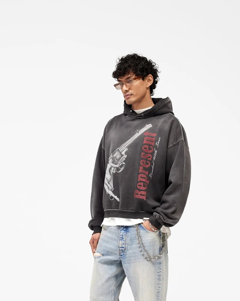 Loaded With Love Hoodie - Stained Black