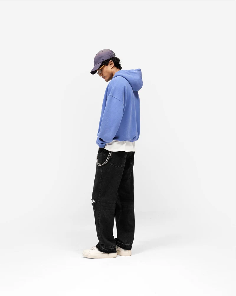 Pegasus Zip Through Hoodie - Indigo