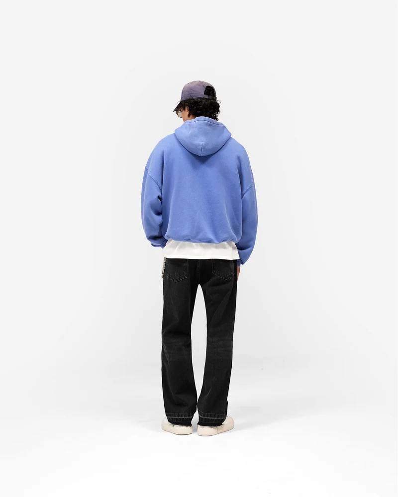 Pegasus Zip Through Hoodie - Indigo