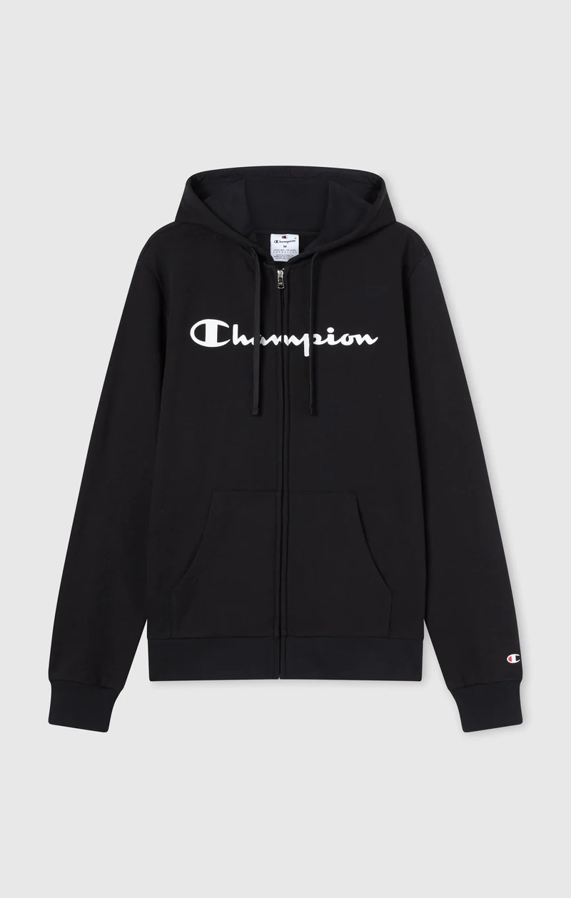 Men’s Lightweight Full Zip Hooded Sweatshirt with Maxi Printed Logo