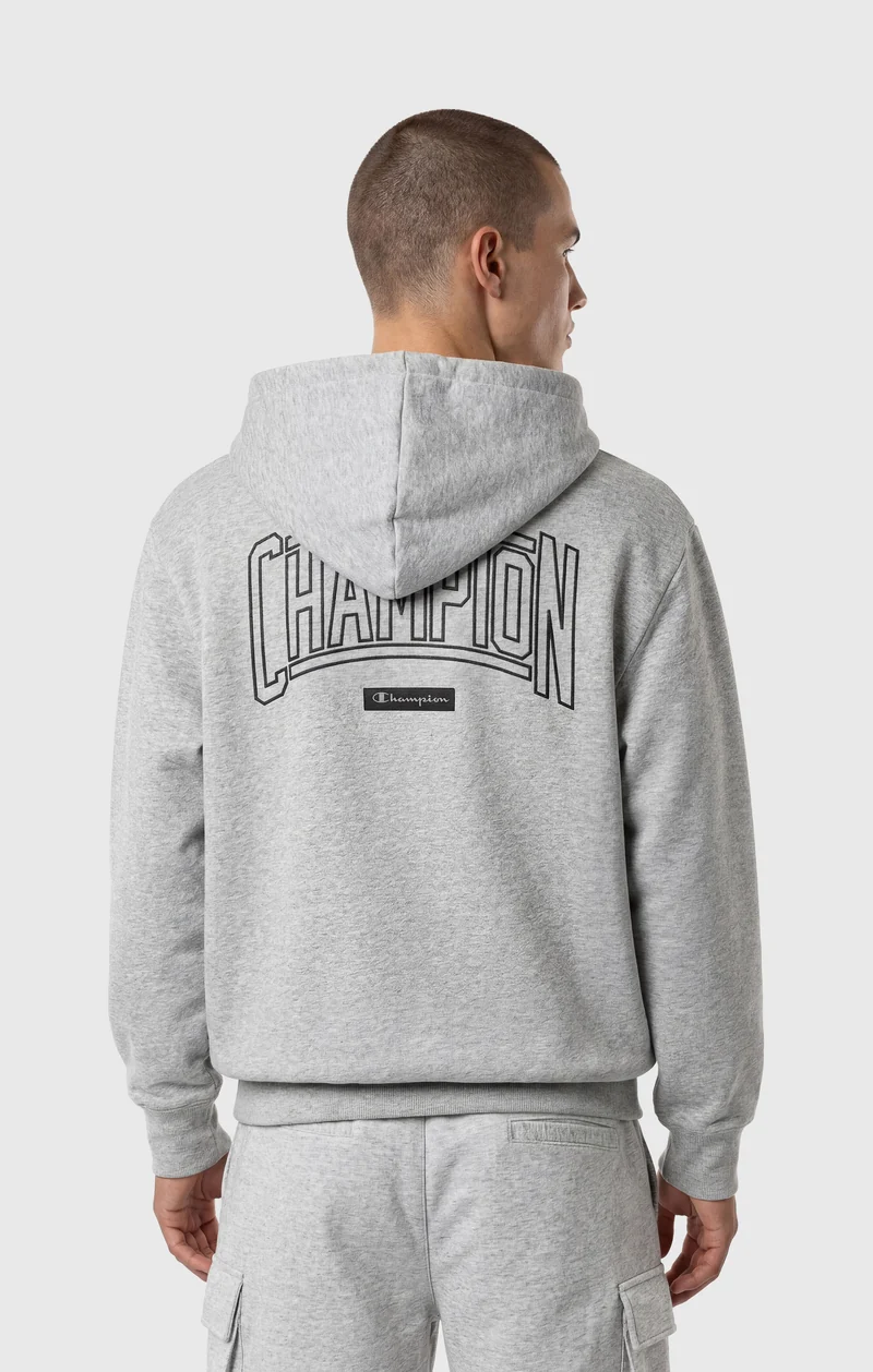 Men’s Hooded Full Zip Sweatshirt With Brushed Interior And Puff Print Logo
