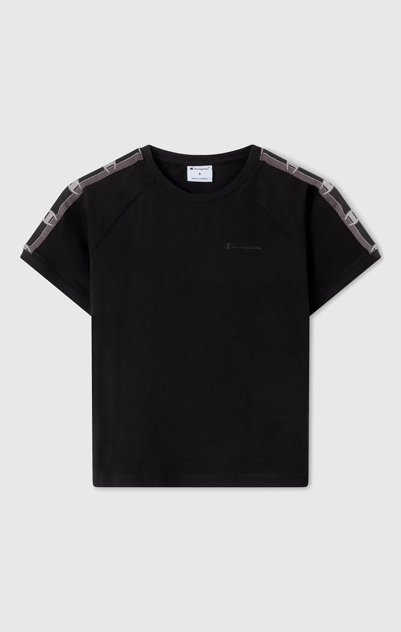 Women’s Crewneck Stretch Jersey T-Shirt with Logo Tape