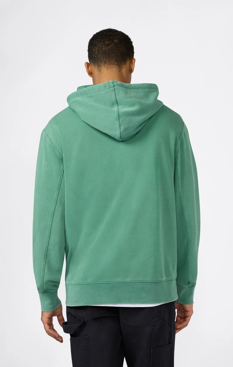 Men’s Hooded Sweatshirt with Embroidered Logo and Washed Effect Icons