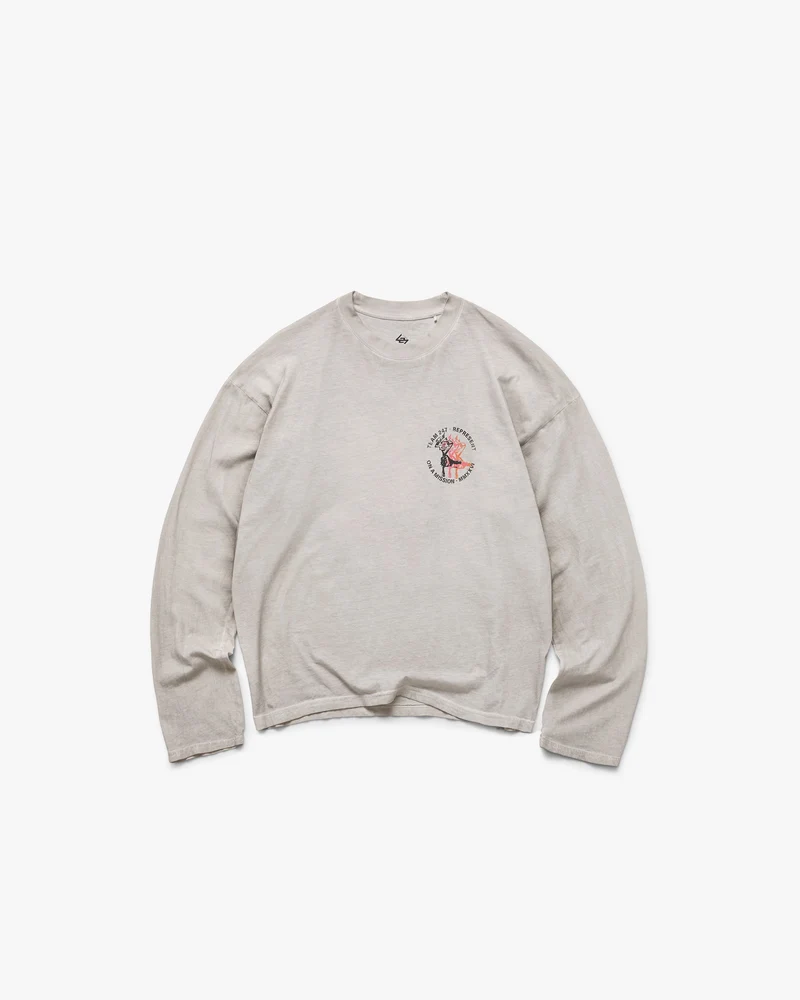 247 Torch Boxy Long Sleeve T-Shirt - Bleach Wash