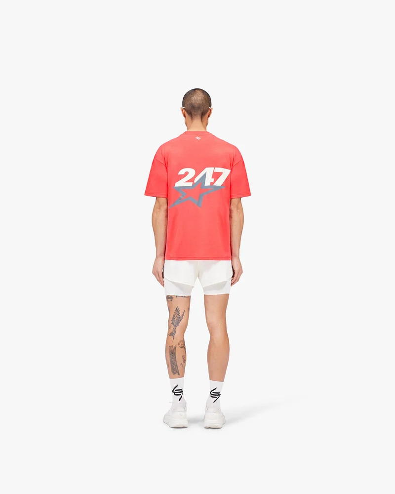 Team 247 Star Oversized T-Shirt - Racing Red