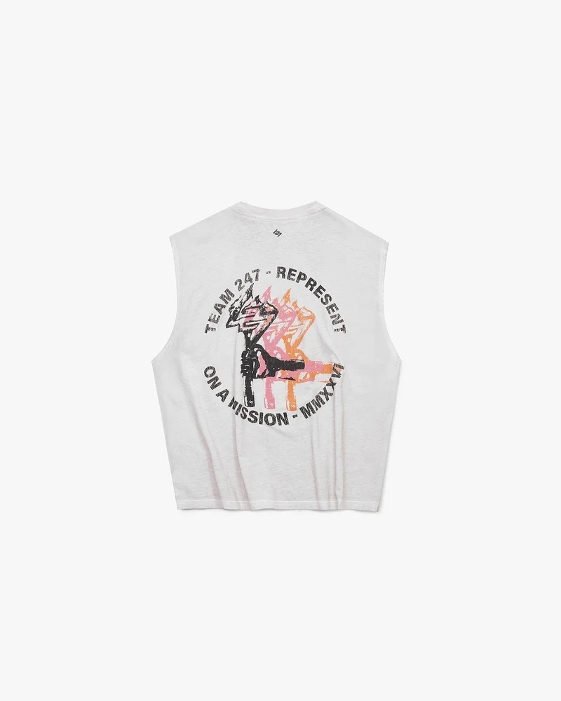 247 Torch Boxy Tank - Bleach Wash