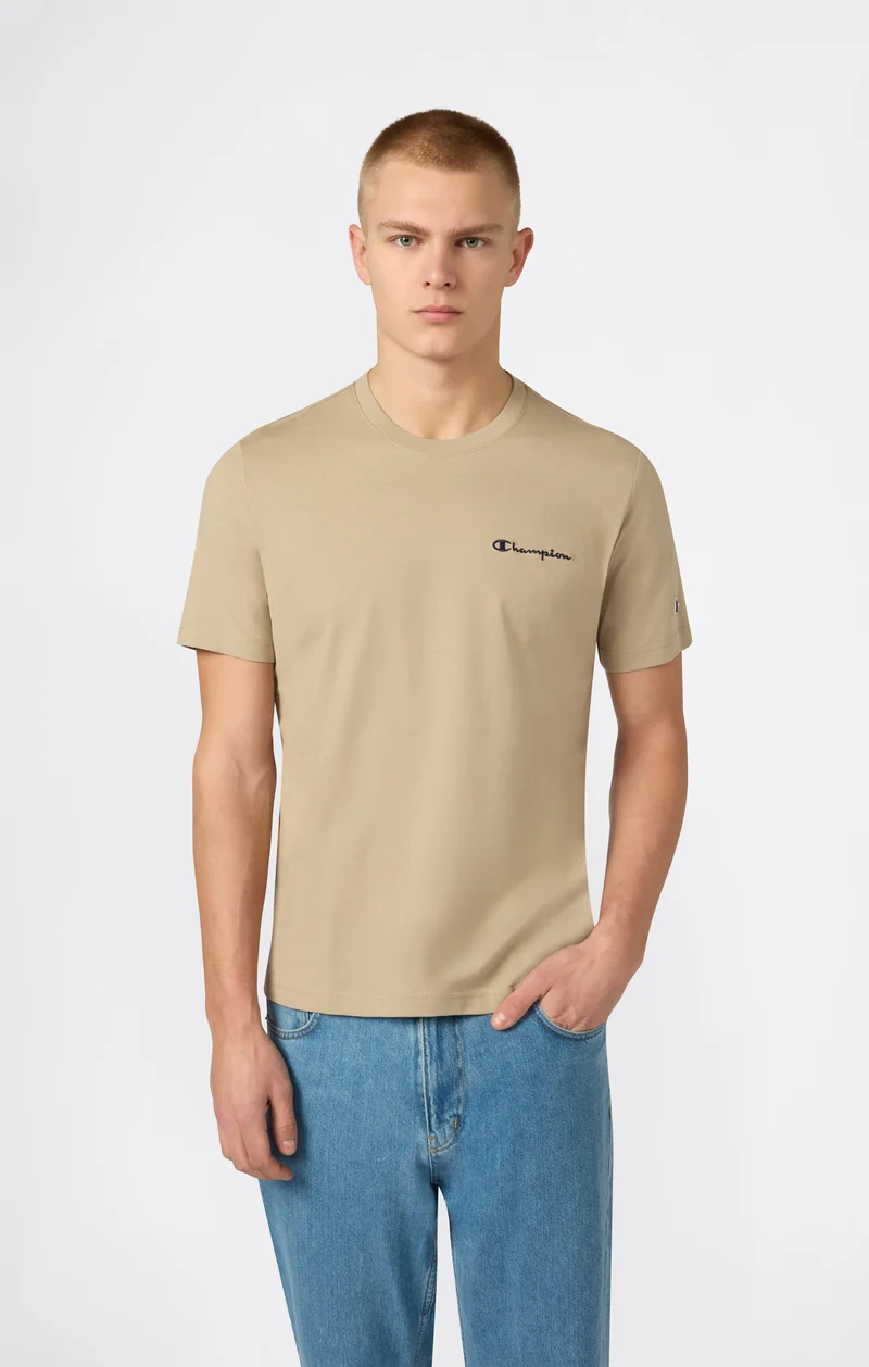 Men’s T-Shirt with Small Embroidered Logo Icons