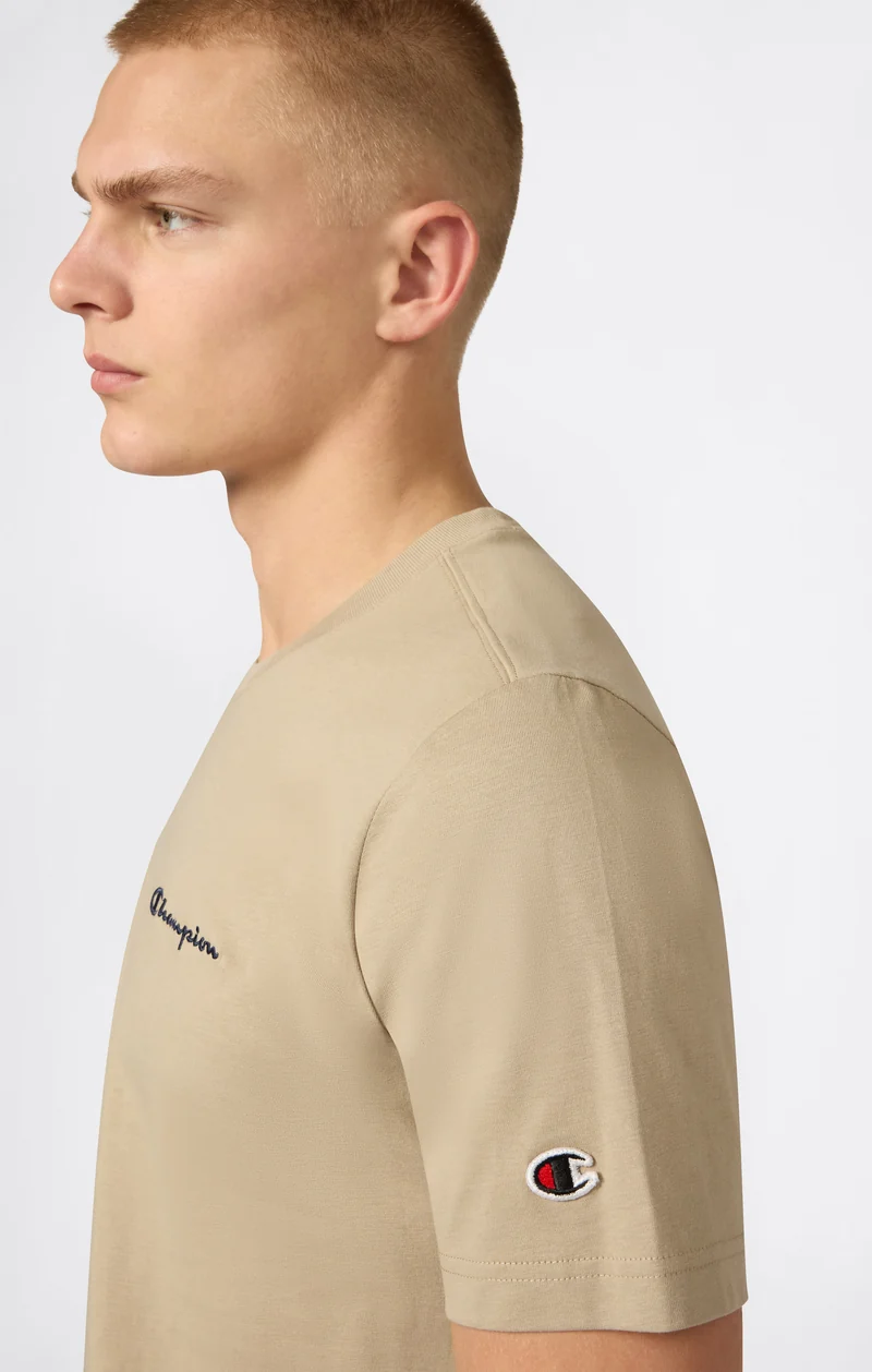 Men’s T-Shirt with Small Embroidered Logo Icons