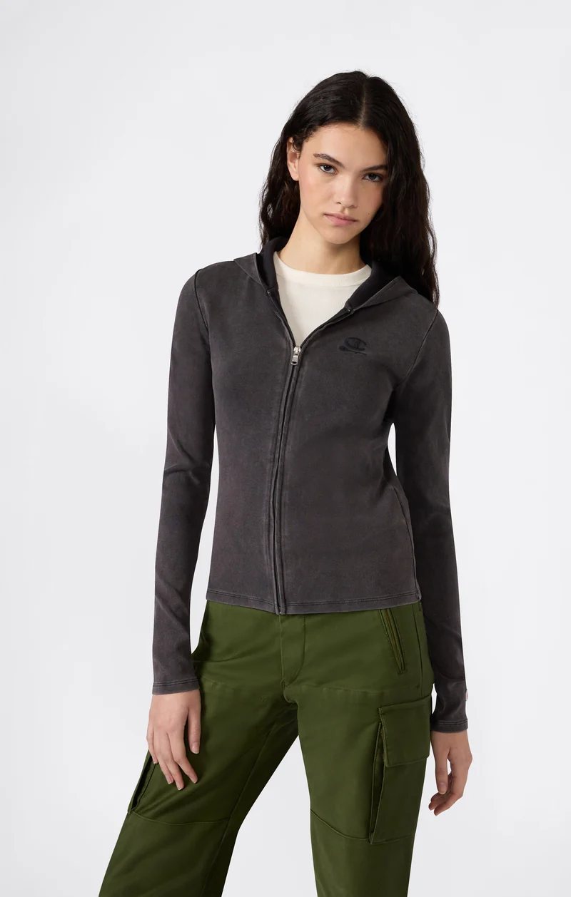 Women's Full-Zip Hoodie in Stretch Jersey Icons