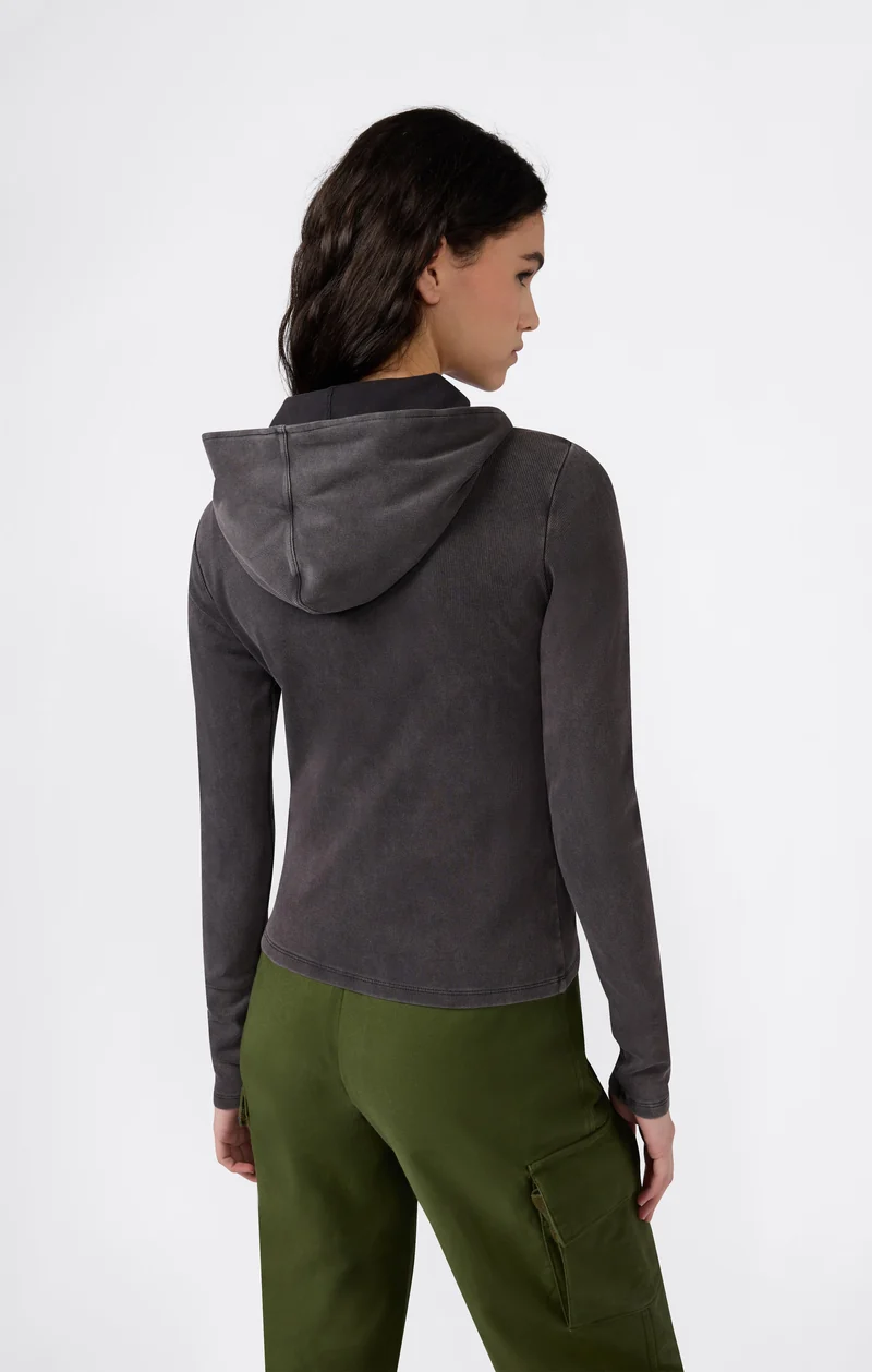 Women's Full-Zip Hoodie in Stretch Jersey Icons