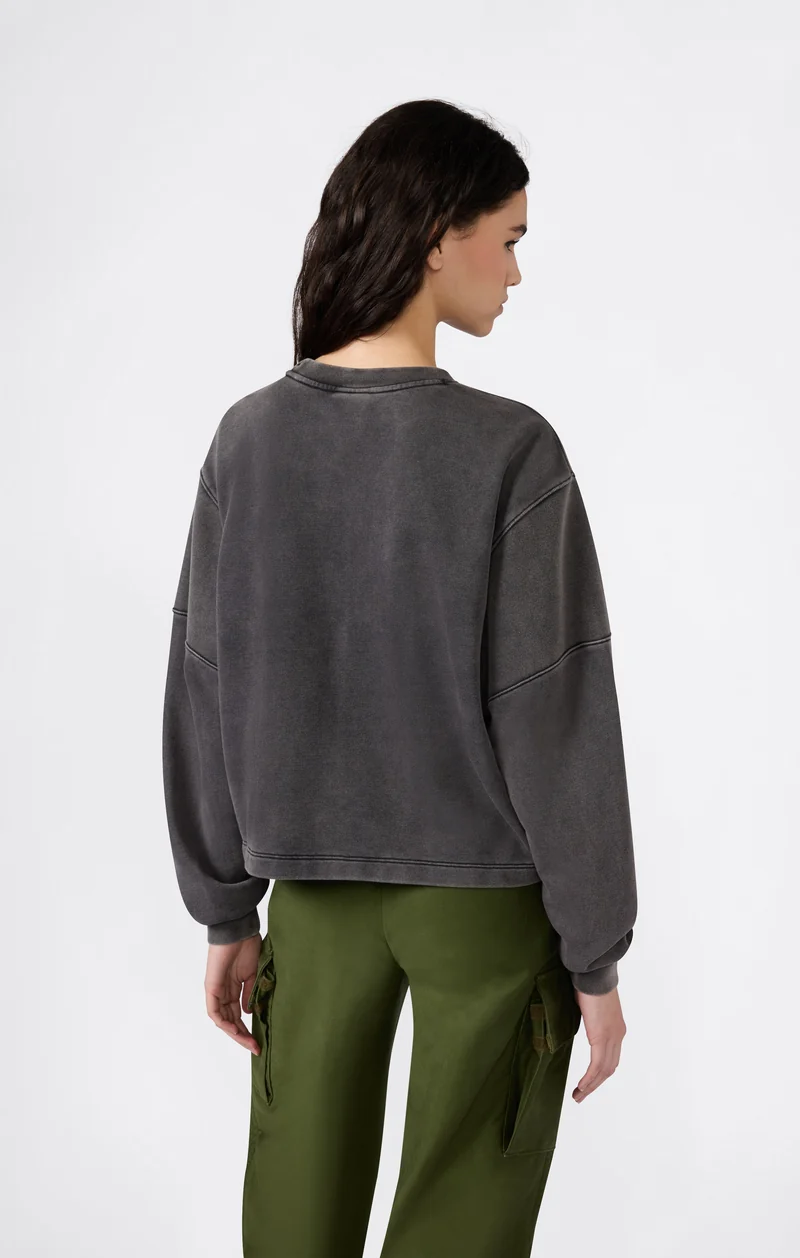 Women’s Washed Effect Crewneck Sweatshirt Icons