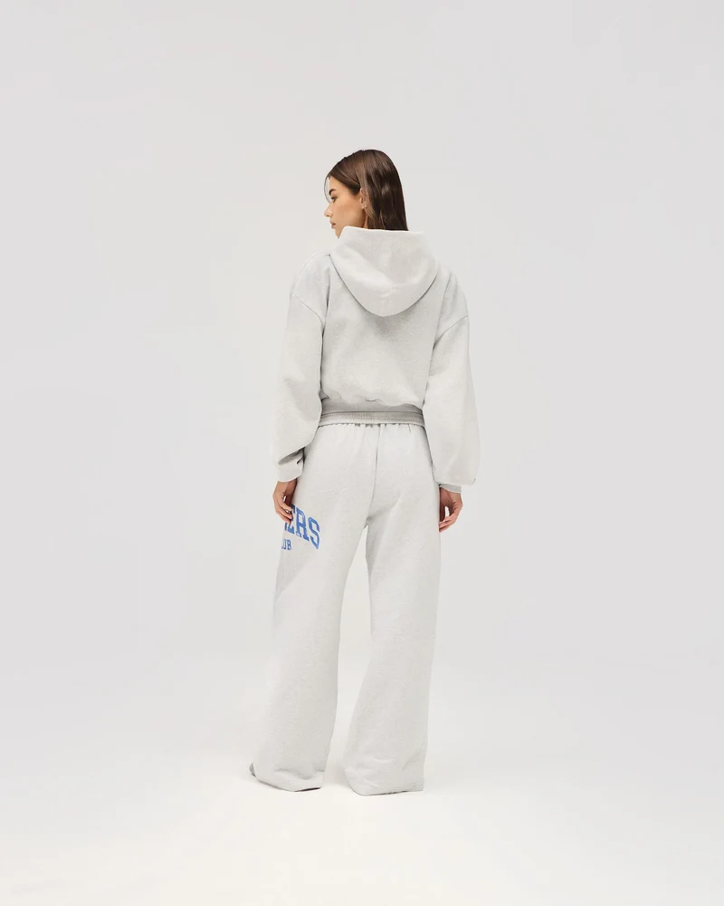 Represent Owners Club Zip Through Hoodie - Sprayed Ice Grey Marl