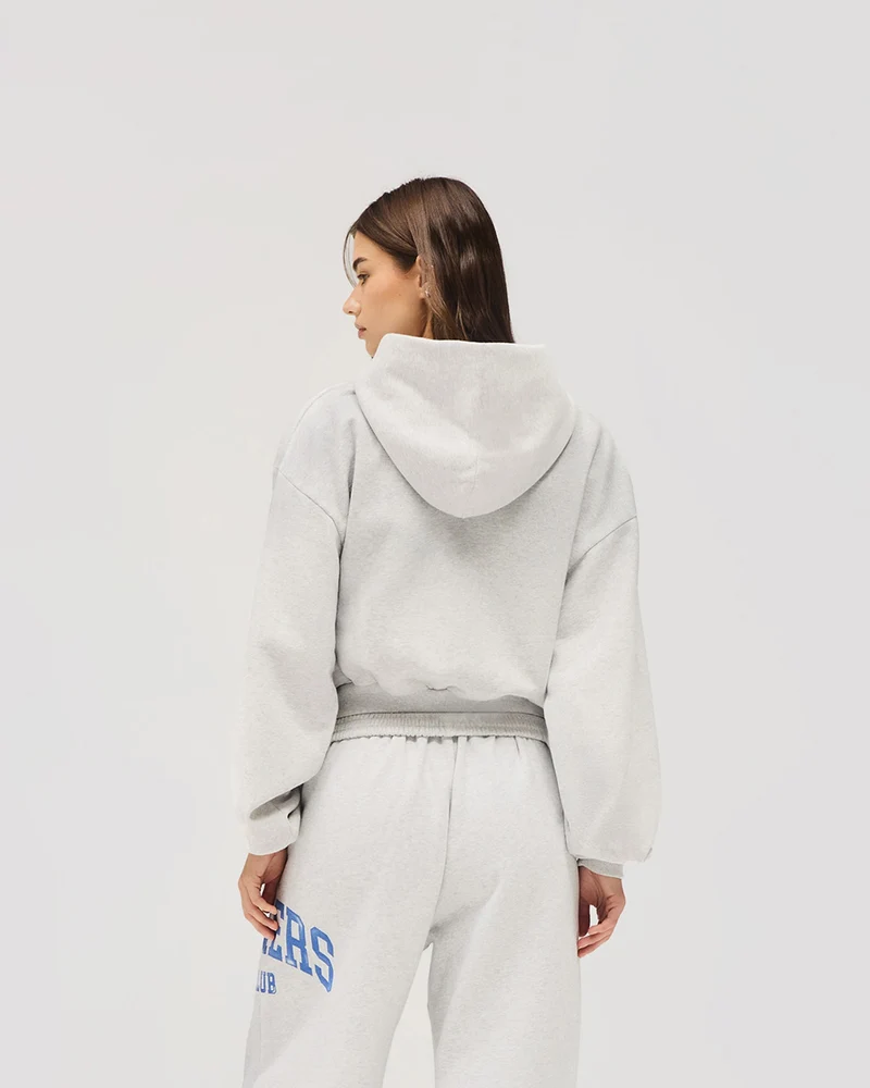 Represent Owners Club Zip Through Hoodie - Sprayed Ice Grey Marl