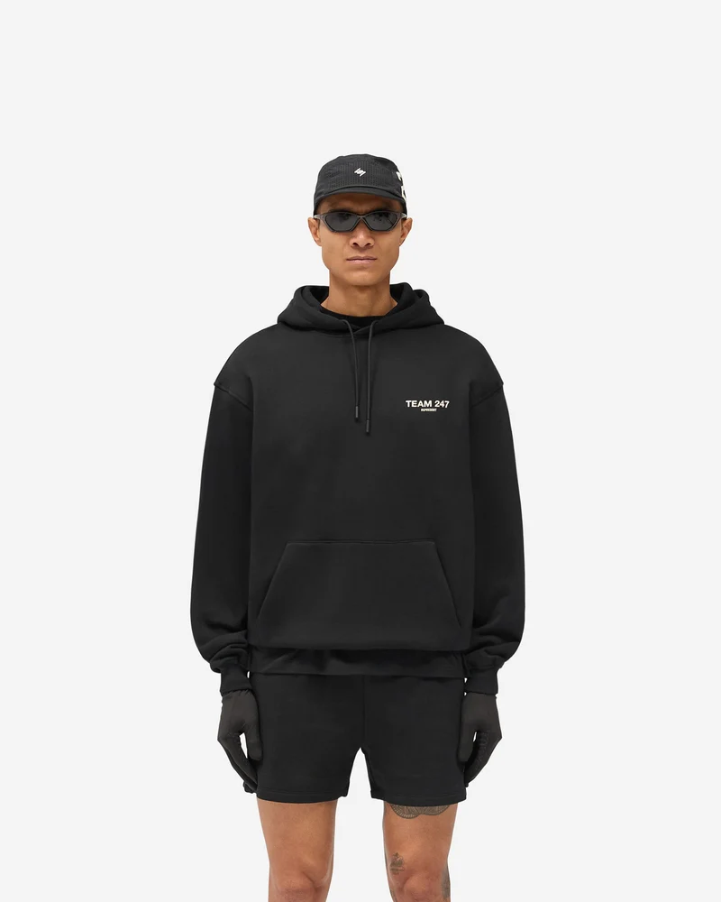 Team 247 Oversized Hoodie - Jet Black