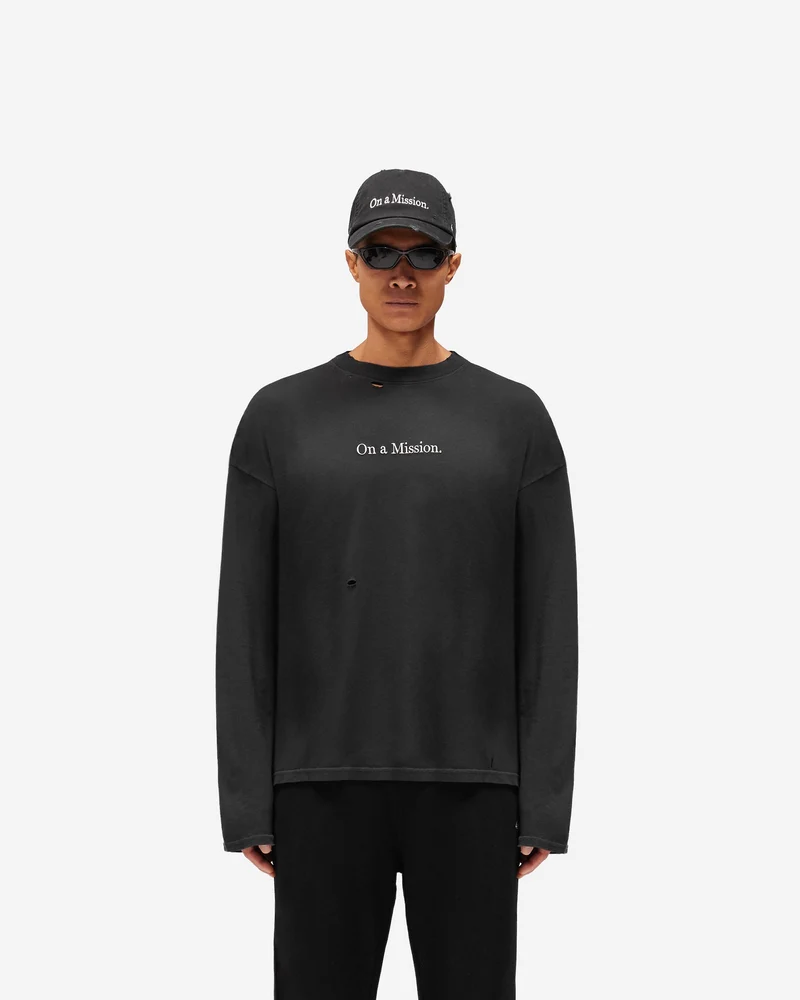 247 On A Mission Long Sleeve T-Shirt - Jet Black
