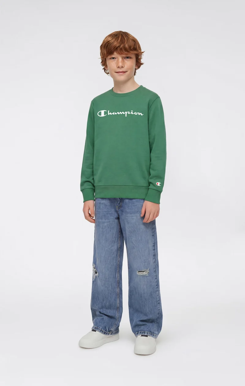 Boys’ Lightweight Crewneck Sweatshirt with Maxi Printed Logo