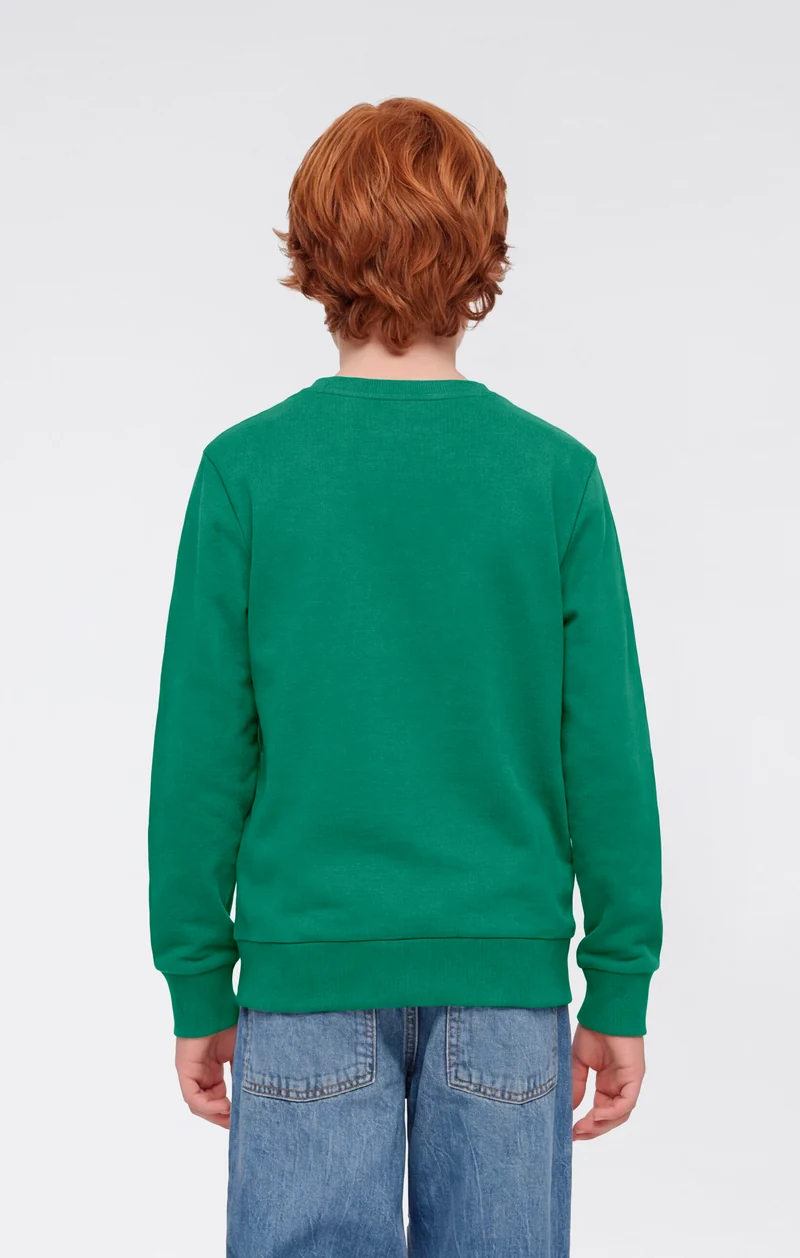 Boys’ Lightweight Crewneck Sweatshirt with Maxi Printed Logo