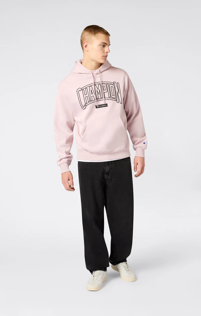Men’s Hooded Sweatshirt With Brushed Interior And Puff Print Logo