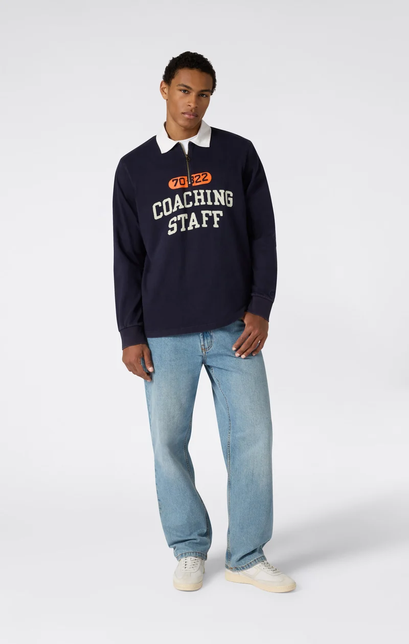 Men’s Long Sleeve Half Zip Polo Shirt Time Capsule
