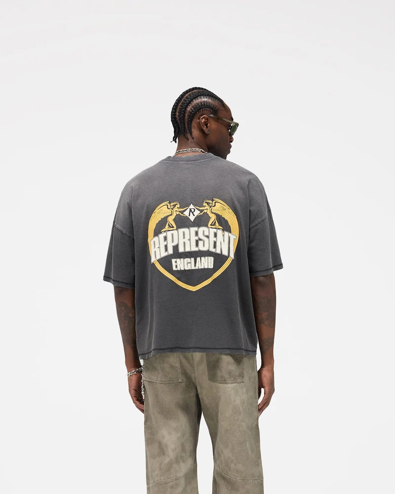 Angel Border T-Shirt - Stained Black