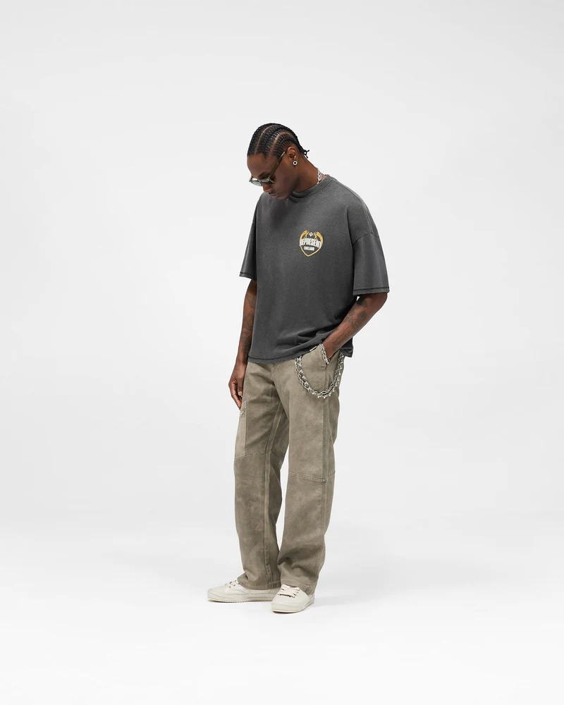 Angel Border T-Shirt - Stained Black