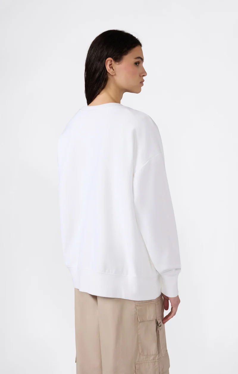 Women’s Lightweight Reverse Weave Crewneck Sweatshirt with Embroidered Logo