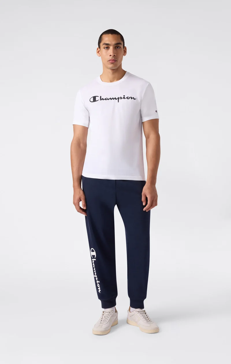 Men’s Lightweight Jogger Pants with Rib Cuffs and Maxi Printed Logo