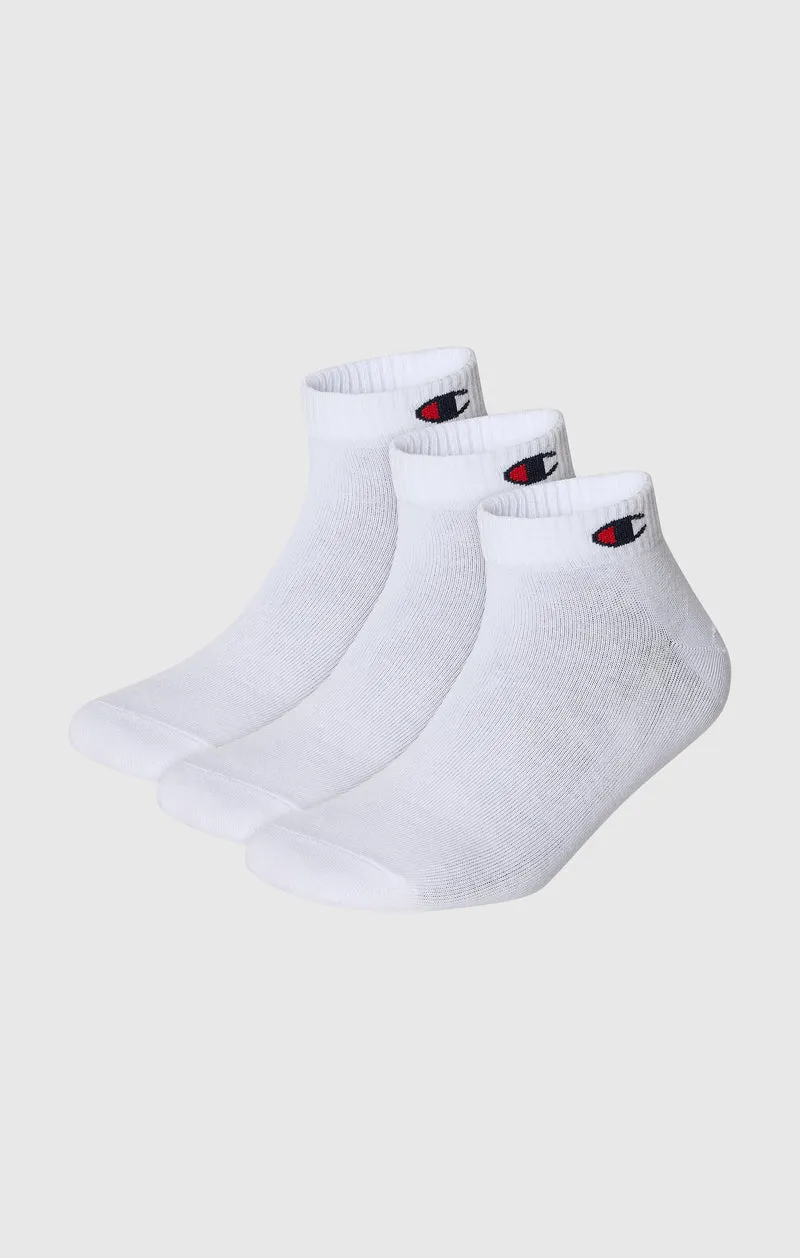 3-Pack Kids’ Quarter Socks with Script Logo and C