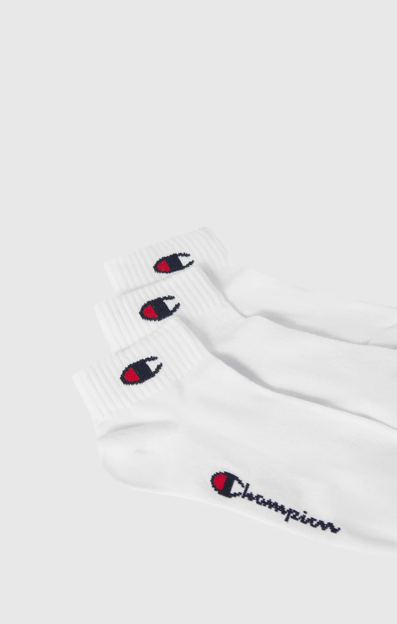 3-Pack Kids’ Quarter Socks with Script Logo and C