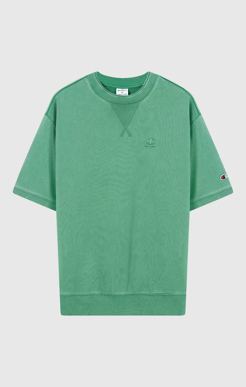 Men’s Washed Effect Short Sleeve Crewneck Sweatshirt Icons