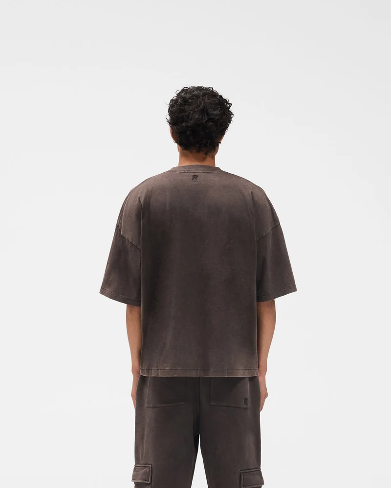 Initial Boxy T-Shirt - Coffee