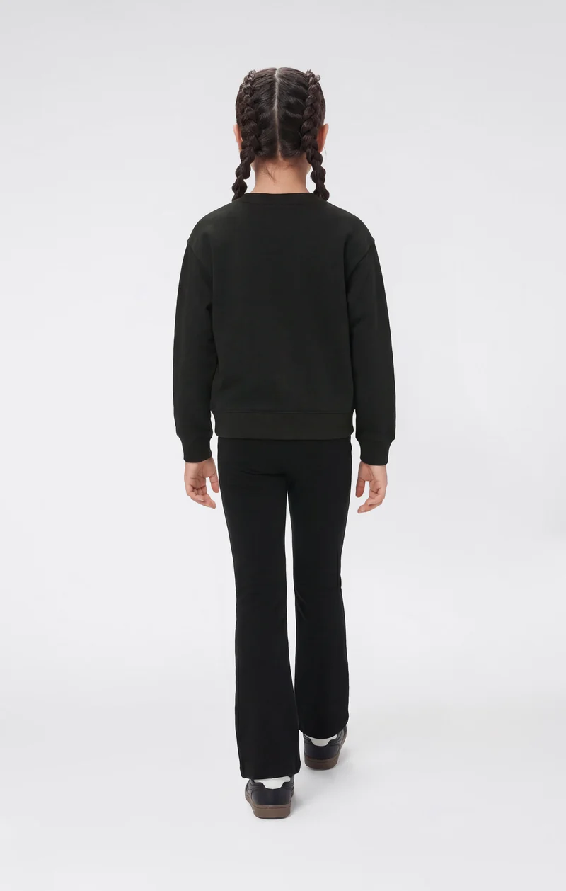 Girls’ Crewneck Sweatshirt and Pants Tracksuit with Graphic