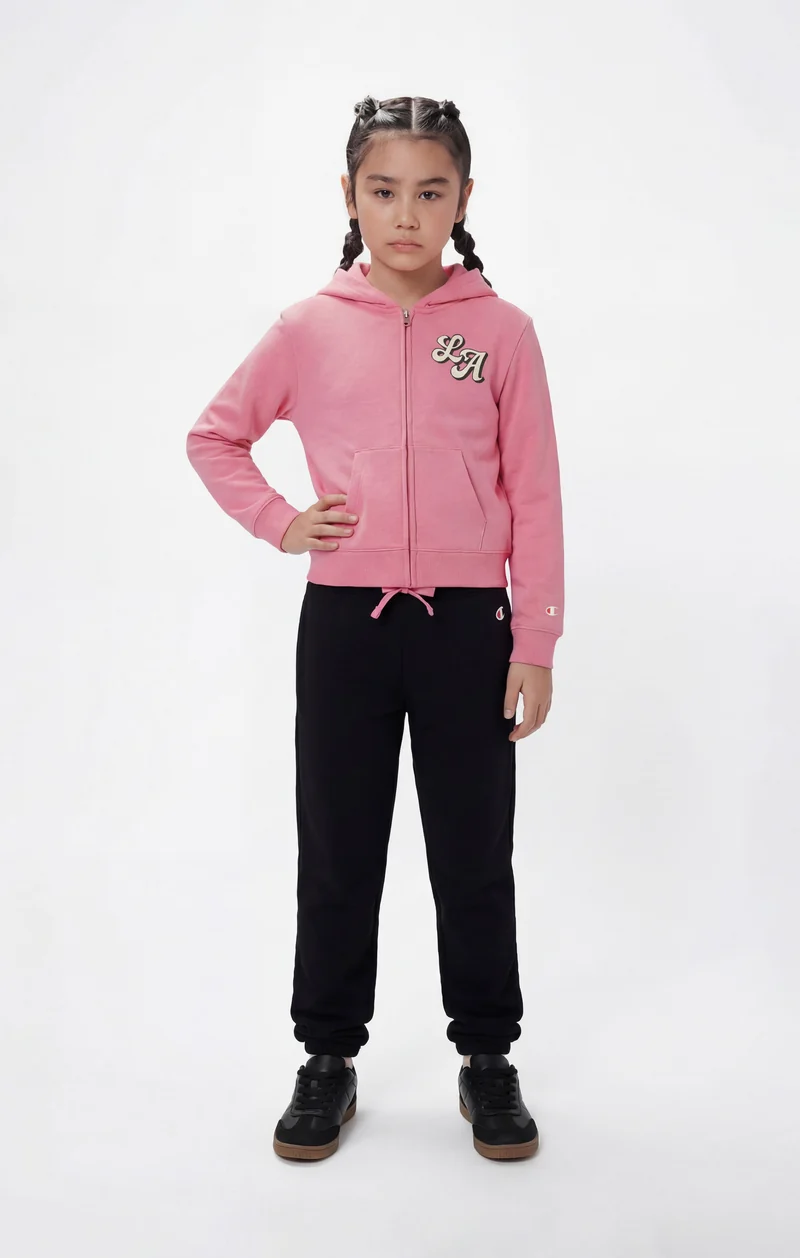 Girls’ Hooded Full Zip Sweatshirt and Pants Tracksuit with Graphic
