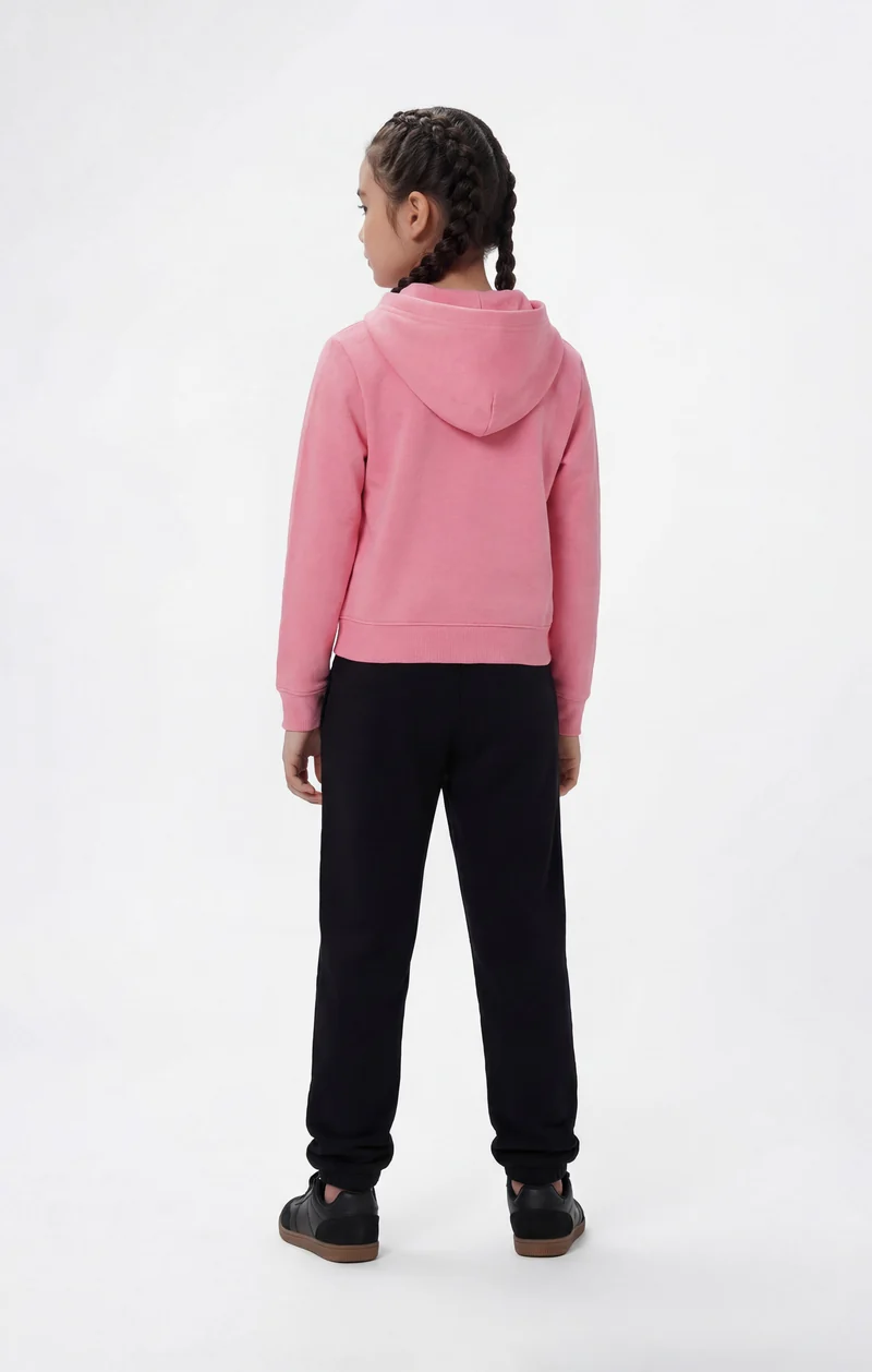 Girls’ Hooded Full Zip Sweatshirt and Pants Tracksuit with Graphic