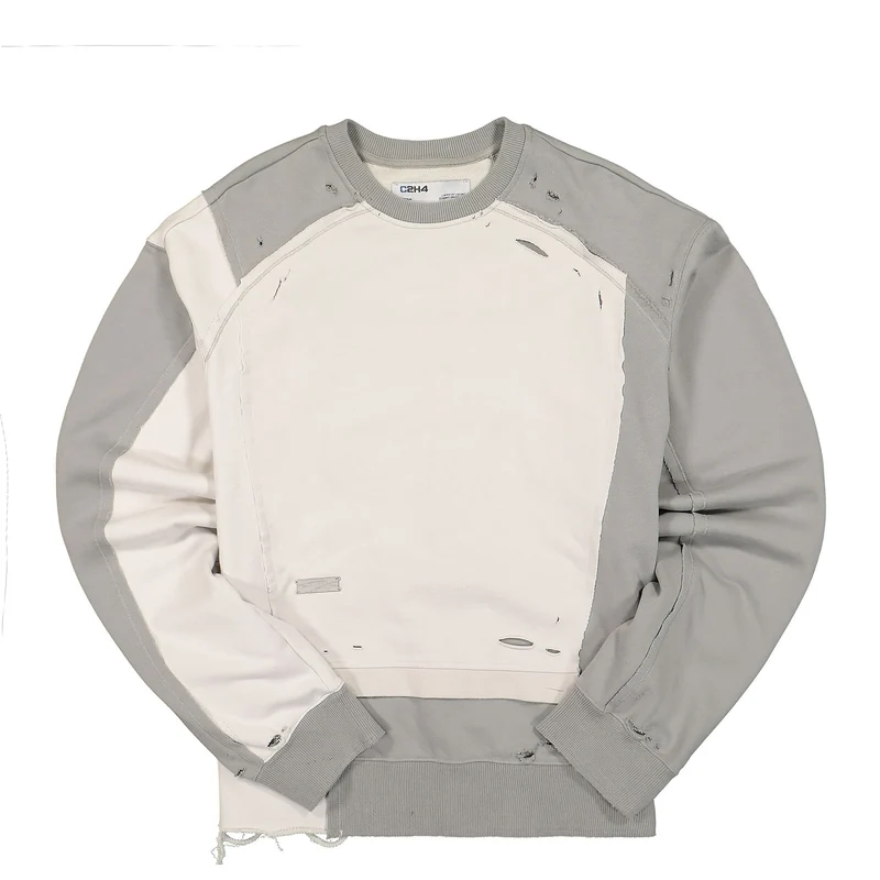 Distressed Panelled Vagrant Crewneck