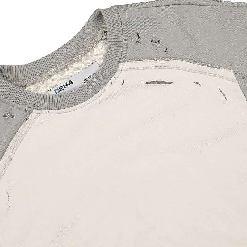 Distressed Panelled Vagrant Crewneck