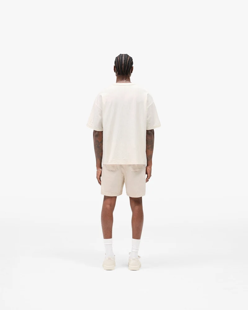 Slub Script T-Shirt - Aged White