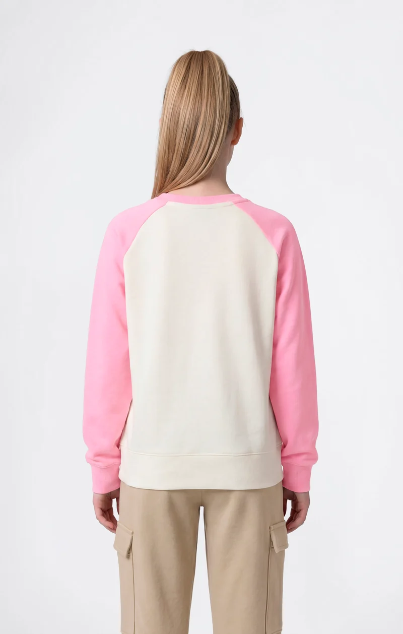 Girls’ Lightweight Crewneck Sweatshirt with Graphic Icons